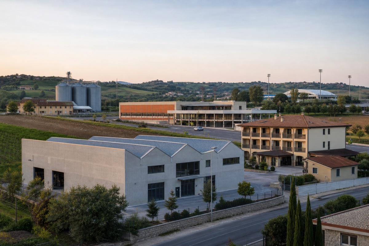 Complesso produttivo e commerciale con strutture agricole e ricettive, rappresentativo del gruppo catastale D